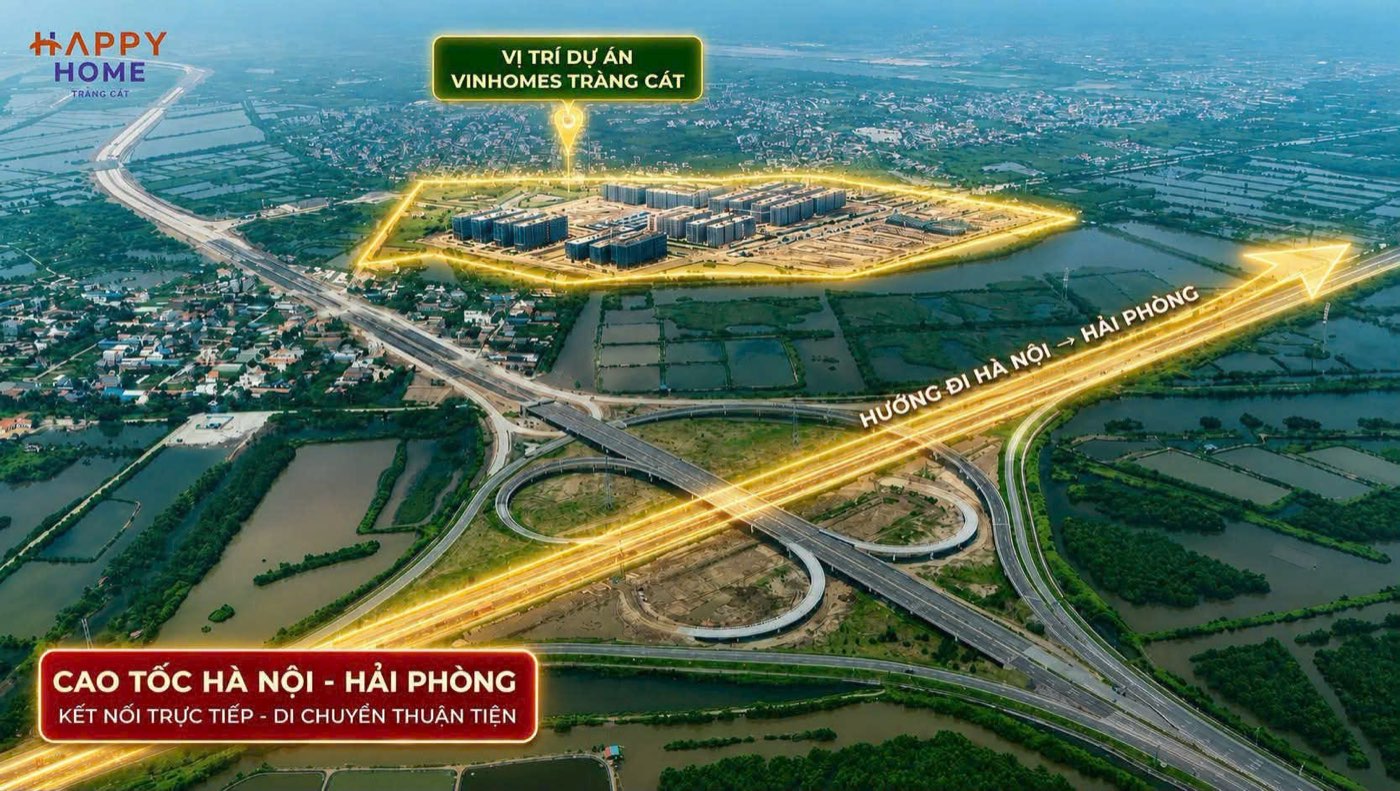 Vị trí dự án cạnh cao tốc Hà Nội – Hải Phòng